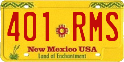 NM license plate 401RMS