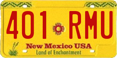 NM license plate 401RMU