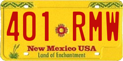 NM license plate 401RMW