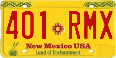 NM license plate 401RMX