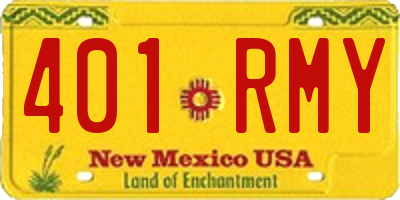 NM license plate 401RMY