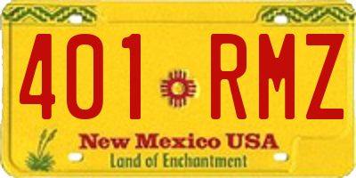 NM license plate 401RMZ