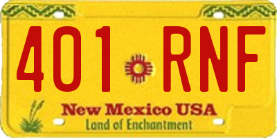 NM license plate 401RNF
