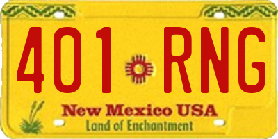 NM license plate 401RNG
