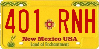 NM license plate 401RNH