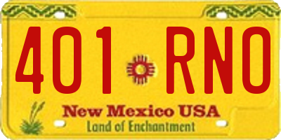 NM license plate 401RNO