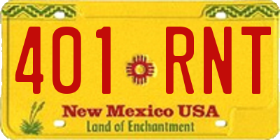NM license plate 401RNT