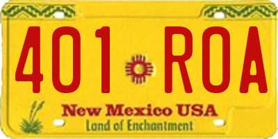 NM license plate 401ROA