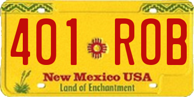NM license plate 401ROB