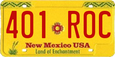 NM license plate 401ROC