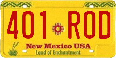 NM license plate 401ROD