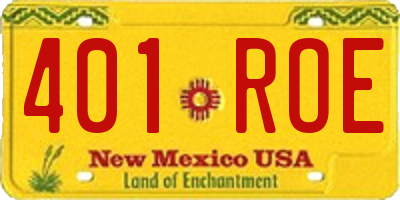 NM license plate 401ROE