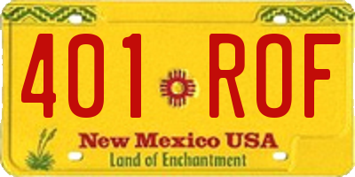 NM license plate 401ROF