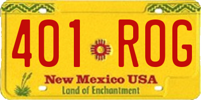 NM license plate 401ROG
