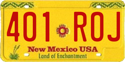 NM license plate 401ROJ