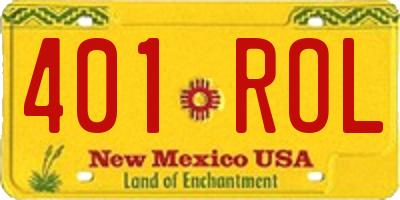 NM license plate 401ROL