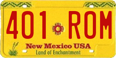 NM license plate 401ROM