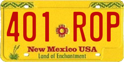 NM license plate 401ROP