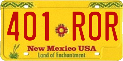 NM license plate 401ROR
