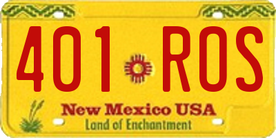 NM license plate 401ROS
