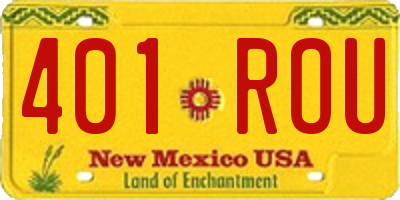 NM license plate 401ROU