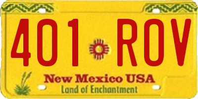 NM license plate 401ROV