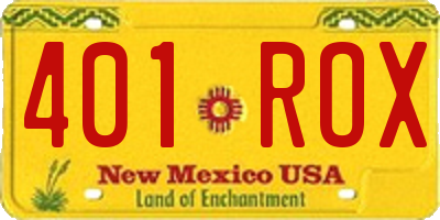 NM license plate 401ROX