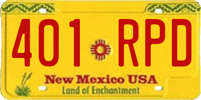 NM license plate 401RPD