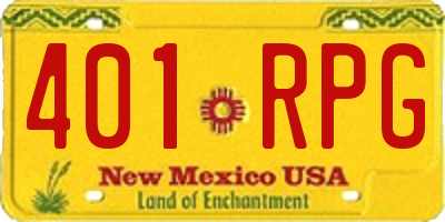 NM license plate 401RPG