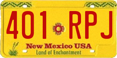NM license plate 401RPJ