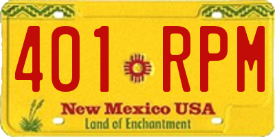NM license plate 401RPM