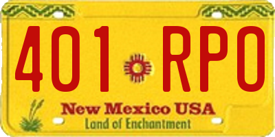 NM license plate 401RPO