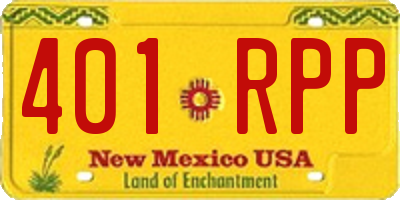 NM license plate 401RPP