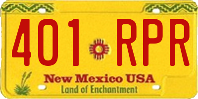 NM license plate 401RPR