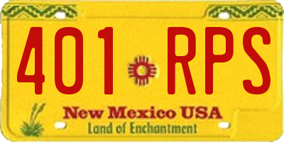 NM license plate 401RPS