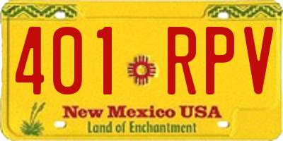 NM license plate 401RPV