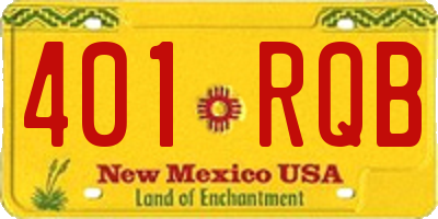 NM license plate 401RQB