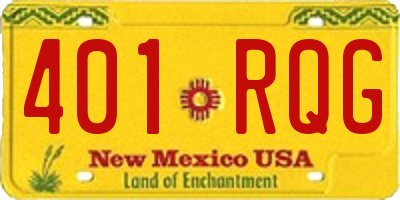 NM license plate 401RQG