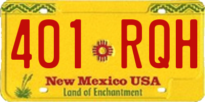 NM license plate 401RQH