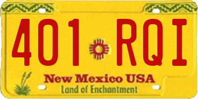 NM license plate 401RQI