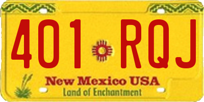 NM license plate 401RQJ