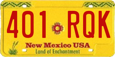 NM license plate 401RQK