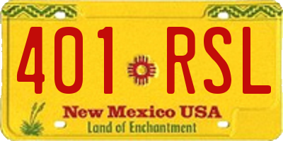 NM license plate 401RSL