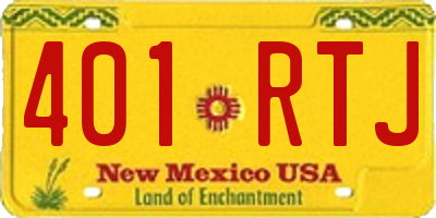 NM license plate 401RTJ