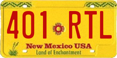 NM license plate 401RTL