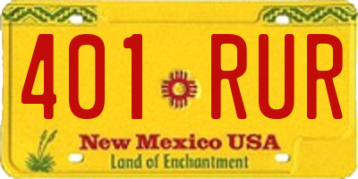 NM license plate 401RUR