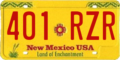 NM license plate 401RZR