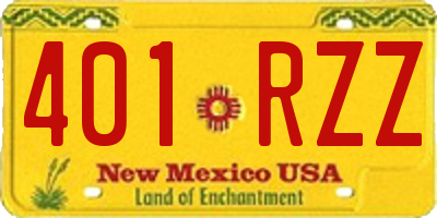 NM license plate 401RZZ