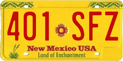 NM license plate 401SFZ
