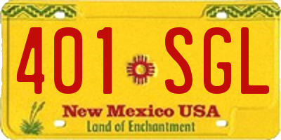 NM license plate 401SGL